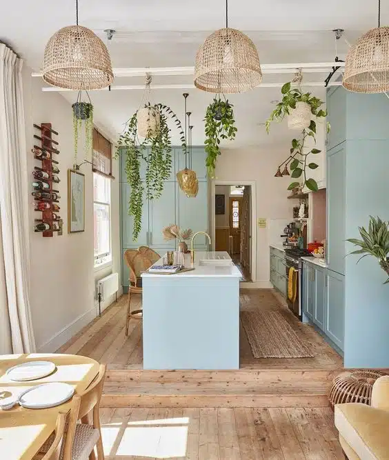 aesthetic blue kitchen